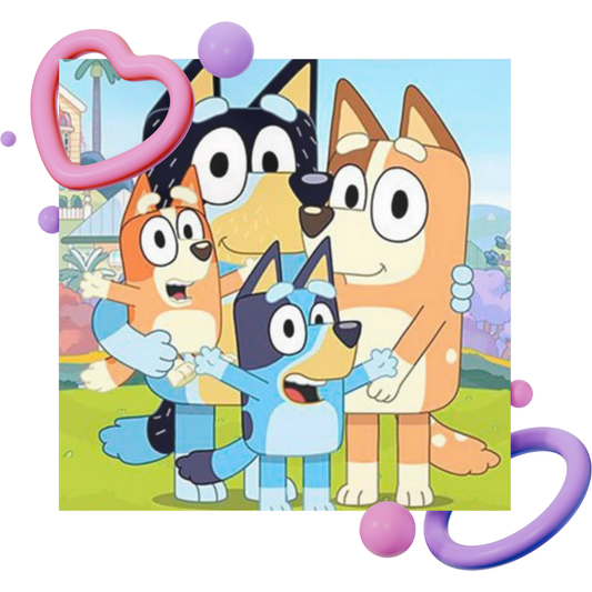 🐾 Kit de Cliparts PNG Bluey + Fondos | +700 Imágenes Digitales 🖼️